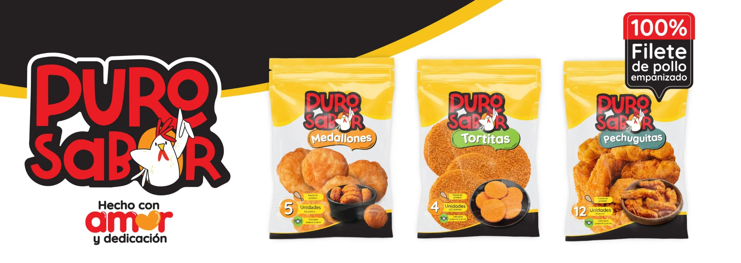 Puro Sabor Medallones Tortitas Pechuguitas FIlete de Pollo